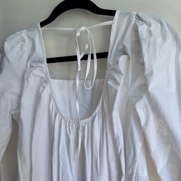 Oak + Fort Poplin Cotton Gathered Tiers Midi Dress - Picture 11 of 13